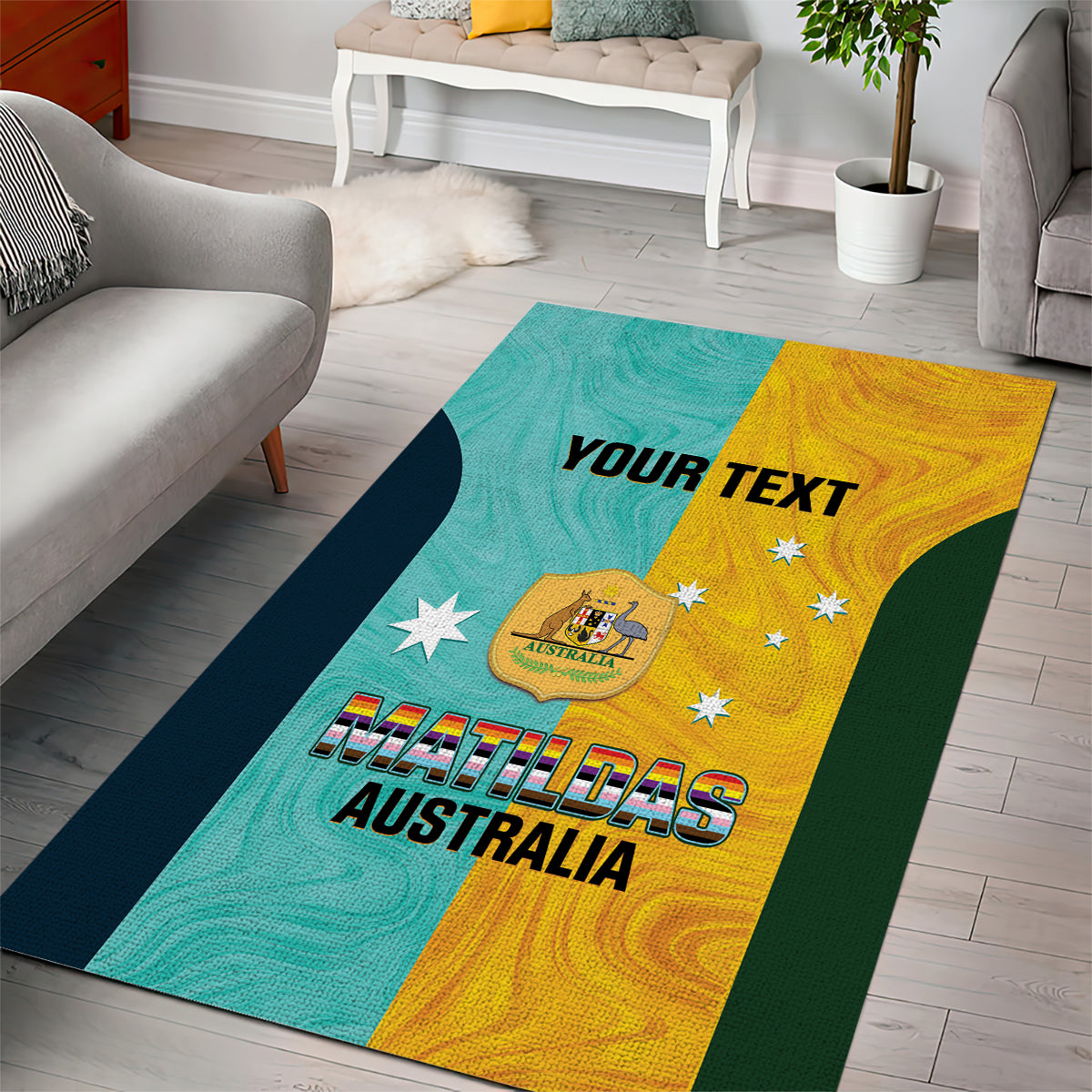 Custom Pride Month Matildas Area Rug Australia Til Its Done Mixed Color - Vibe Hoodie Shop