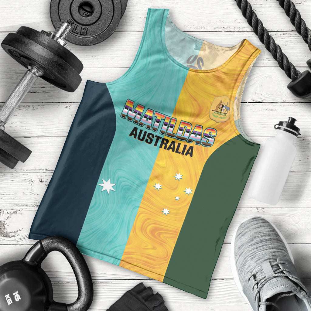Custom Pride Month Matildas Men Tank Top Australia Til Its Done Mixed Color - Vibe Hoodie Shop