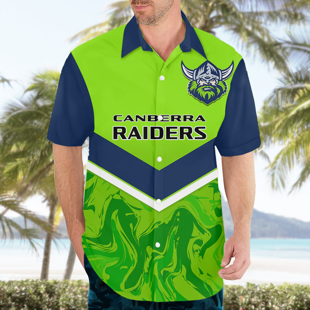 Personalised Raiders Rugby Hawaiian Shirt Canberra 1981 Sporty Style - Vibe Hoodie Shop
