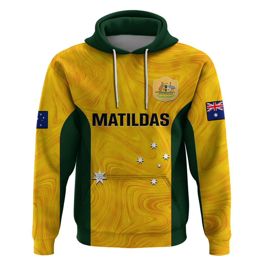 Australia Soccer Hoodie Gold Matildas World Cup 2023 Go Champions - Vibe Hoodie Shop