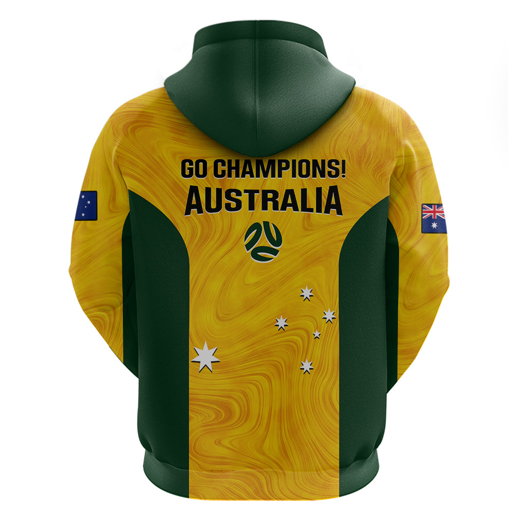 Australia Soccer Hoodie Gold Matildas World Cup 2023 Go Champions - Vibe Hoodie Shop