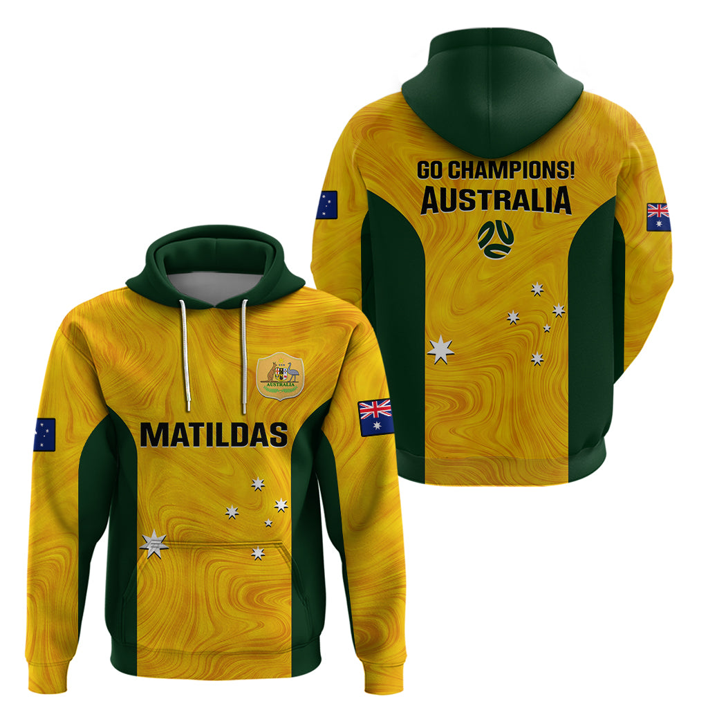 Australia Soccer Hoodie Gold Matildas World Cup 2023 Go Champions - Vibe Hoodie Shop