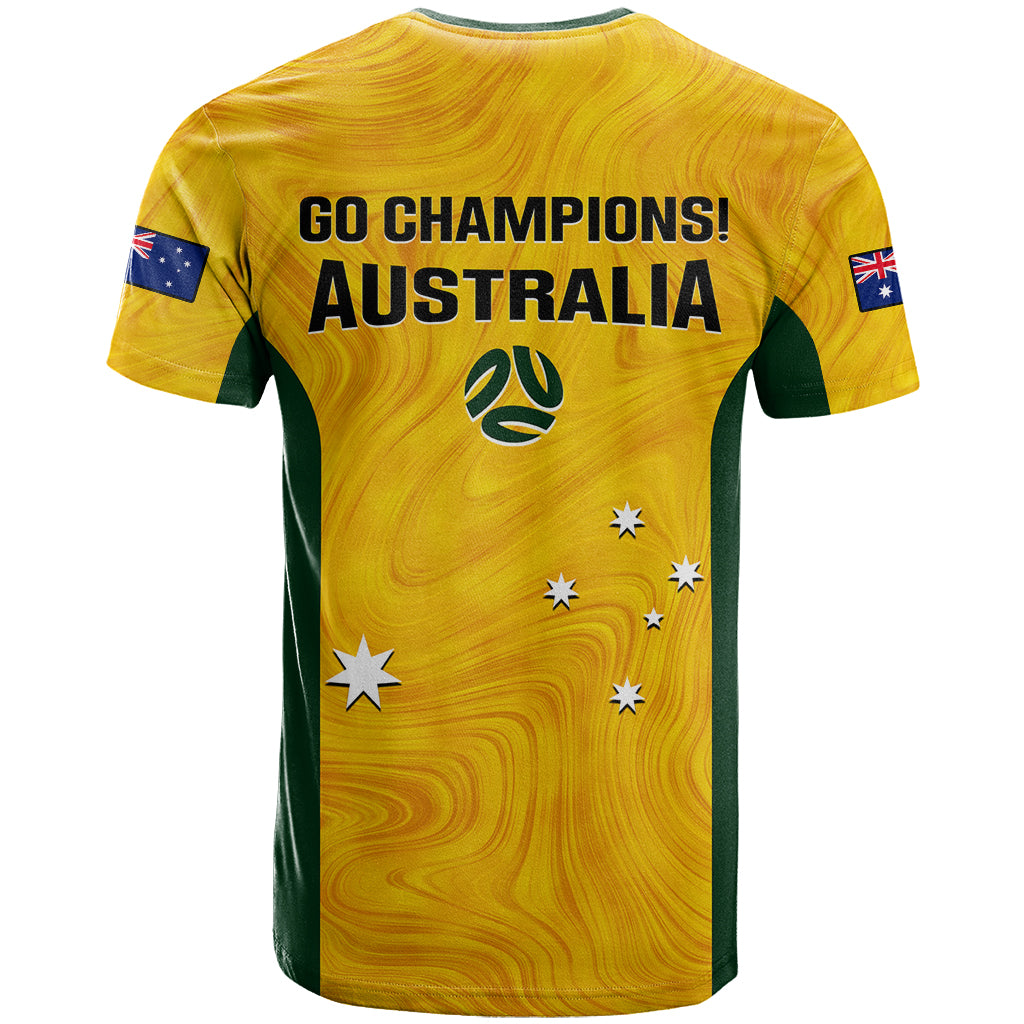 Australia Soccer T Shirt Gold Matildas World Cup 2023 Go Champions - Vibe Hoodie Shop