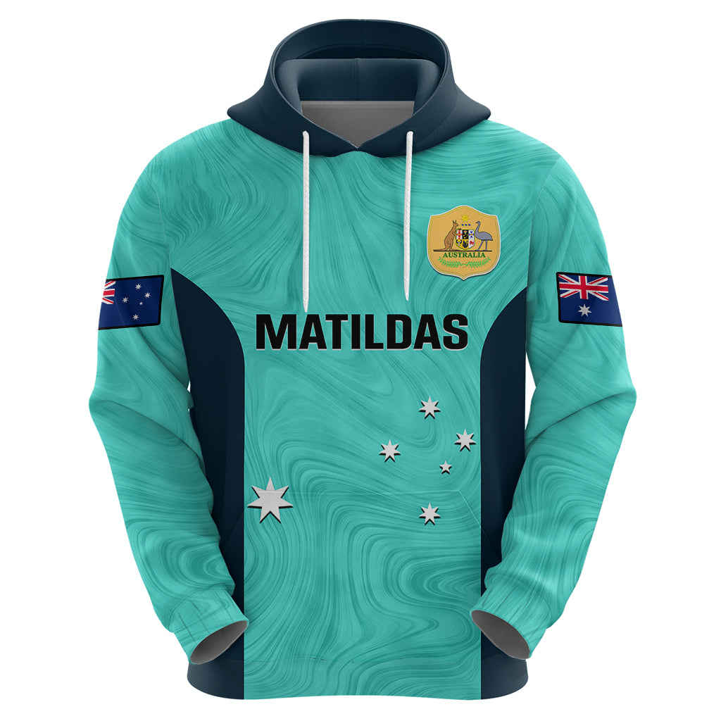 Australia Soccer Hoodie Turquoise Matildas World Cup 2023 Go Champions - Vibe Hoodie Shop
