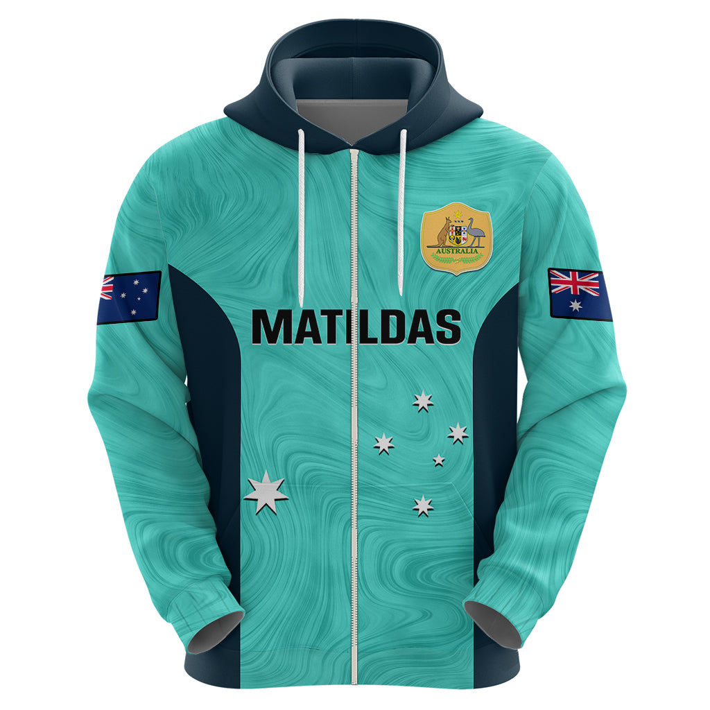 Australia Soccer Hoodie Turquoise Matildas World Cup 2023 Go Champions - Vibe Hoodie Shop