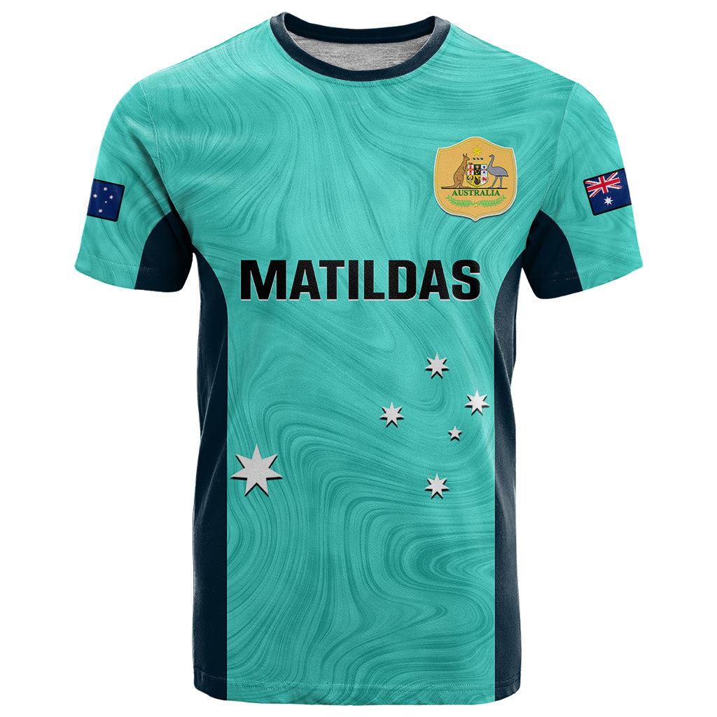 Australia Soccer T Shirt Turquoise Matildas World Cup 2023 Go Champions - Vibe Hoodie Shop