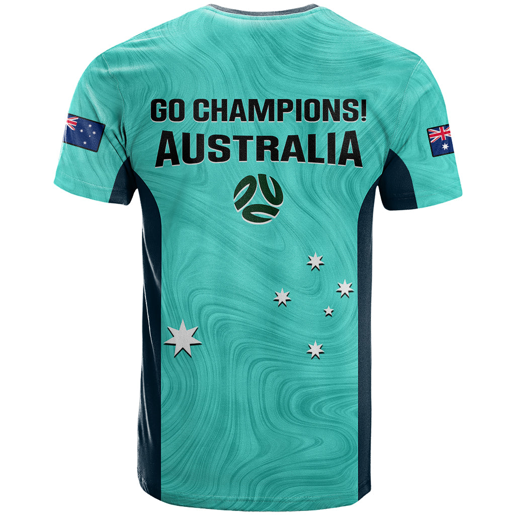 Australia Soccer T Shirt Turquoise Matildas World Cup 2023 Go Champions - Vibe Hoodie Shop