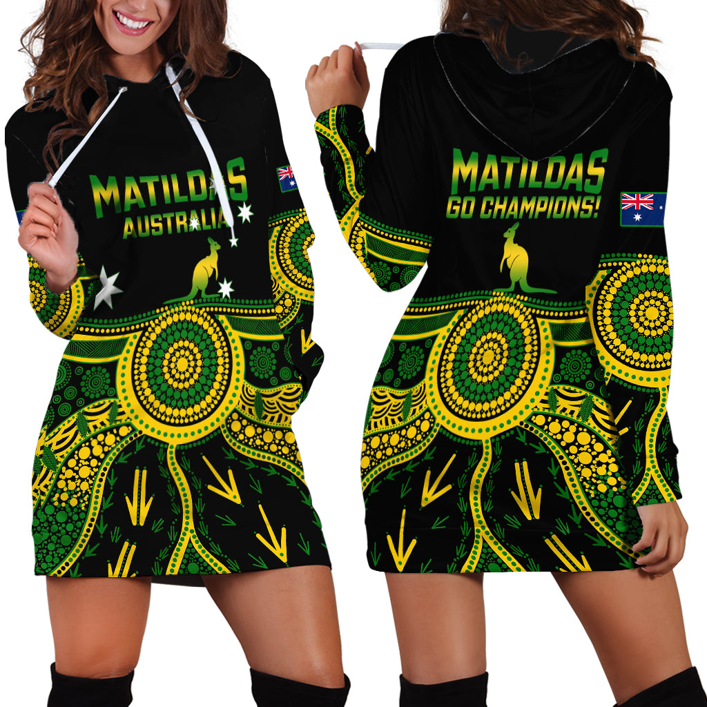 Australia Soccer Hoodie Dress Aboriginal Go Matildas 2023 World Cup - Vibe Hoodie Shop