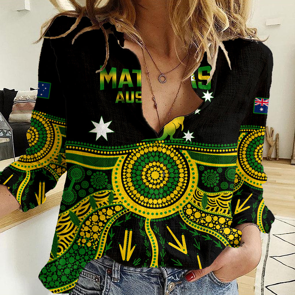 Australia Soccer Women Casual Shirt Aboriginal Go Matildas 2023 World Cup - Vibe Hoodie Shop