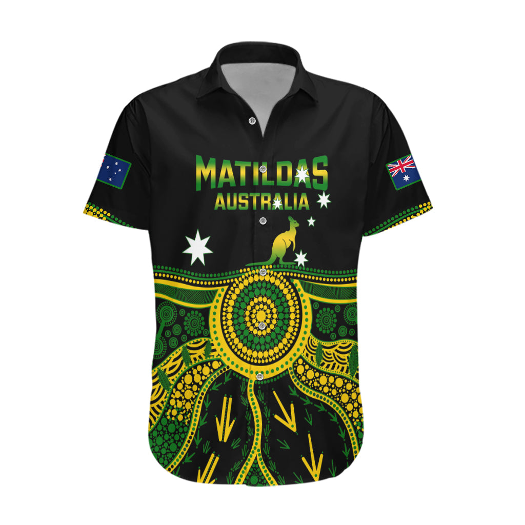 Personalised Australia Soccer Hawaiian Shirt Aboriginal Go Matildas 2023 World Cup - Vibe Hoodie Shop