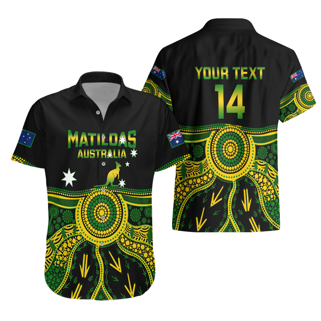 Personalised Australia Soccer Hawaiian Shirt Aboriginal Go Matildas 2023 World Cup - Vibe Hoodie Shop