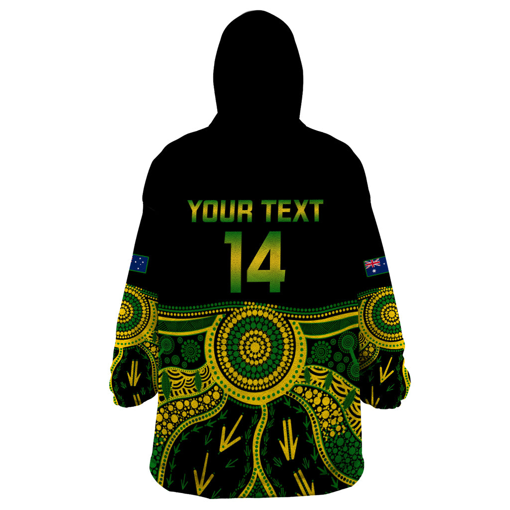 Personalised Australia Soccer Wearable Blanket Hoodie Aboriginal Go Matildas 2023 World Cup - Vibe Hoodie Shop