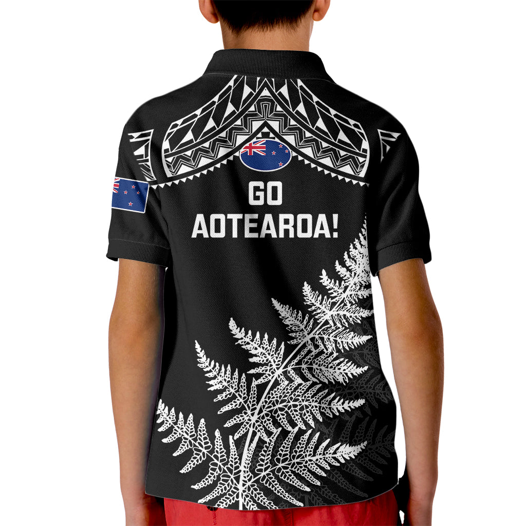 New Zealand Silver Fern Rugby Kid Polo Shirt Go All Black 2023 World Cup - Vibe Hoodie Shop