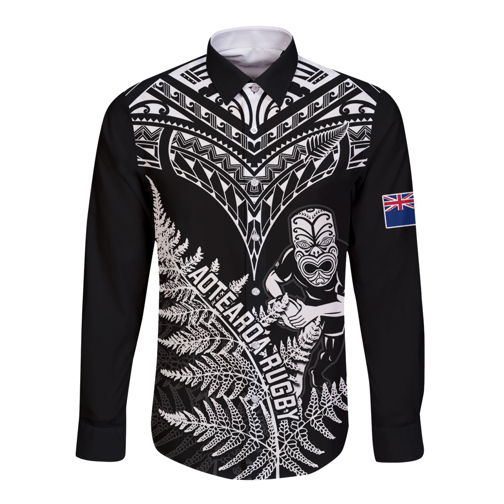 New Zealand Silver Fern Rugby Long Sleeve Button Shirt Go All Black 2023 World Cup - Vibe Hoodie Shop
