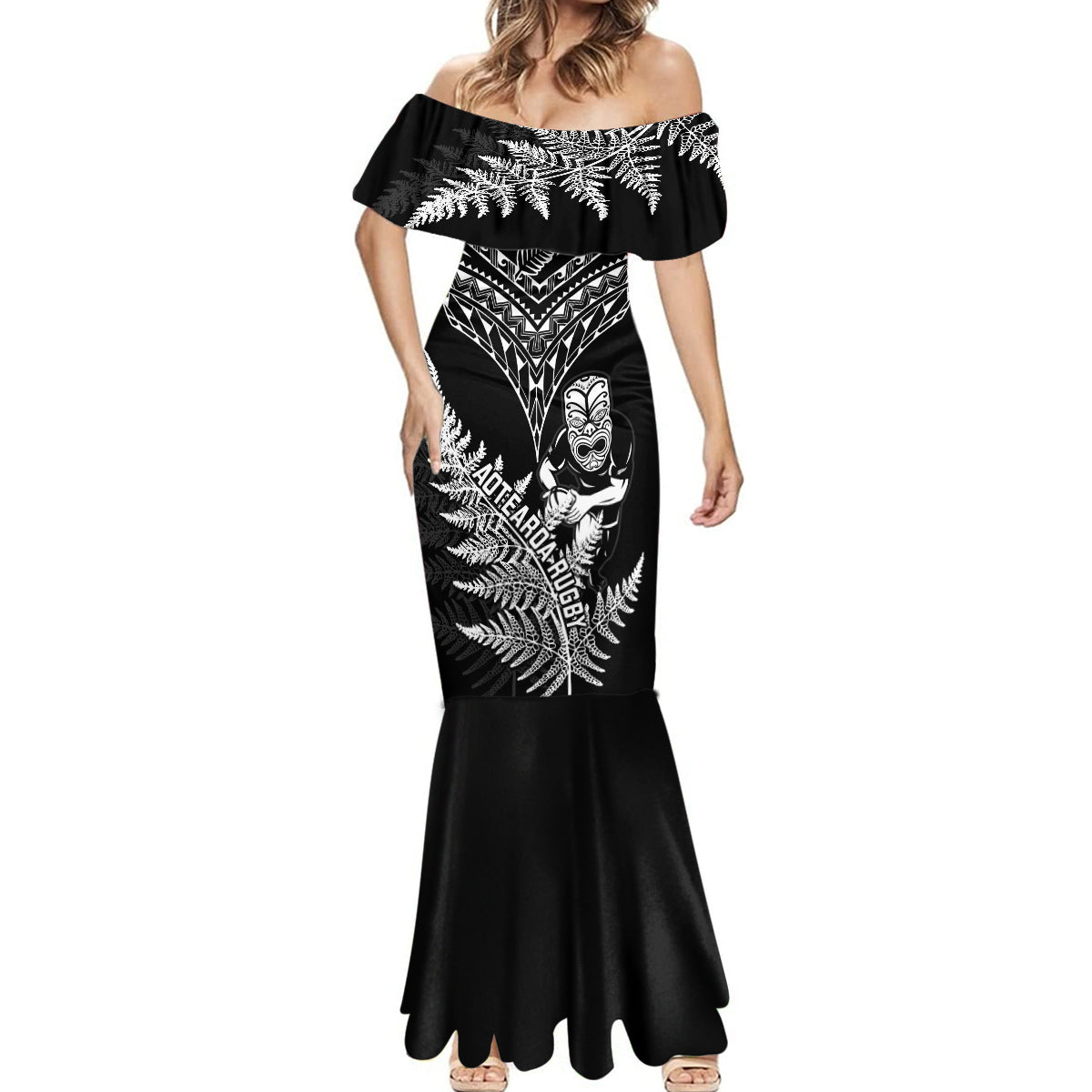 new-zealand-silver-fern-rugby-mermaid-dress-go-all-black-2023-world-cup