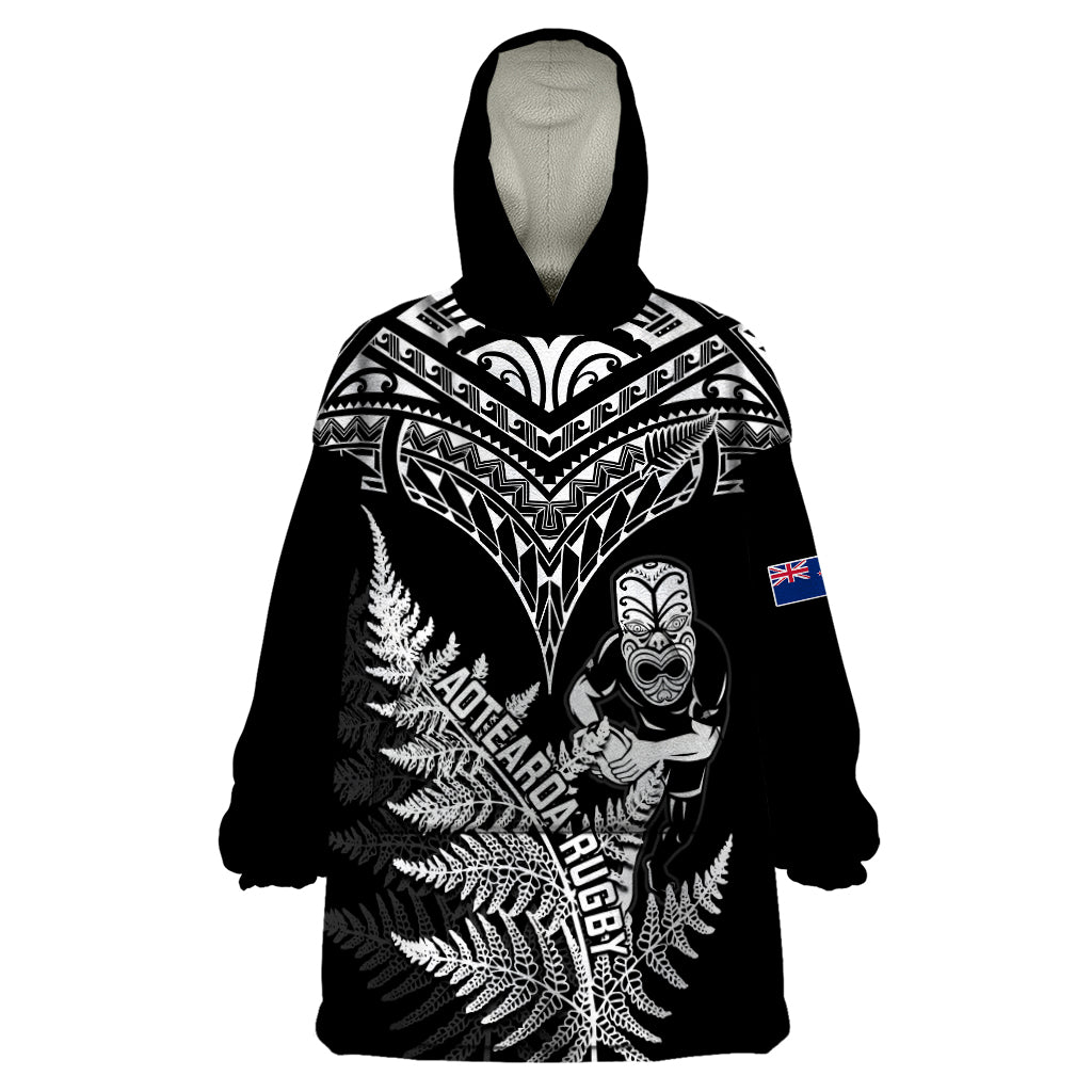 New Zealand Silver Fern Rugby Wearable Blanket Hoodie Go All Black 2023 World Cup - Vibe Hoodie Shop