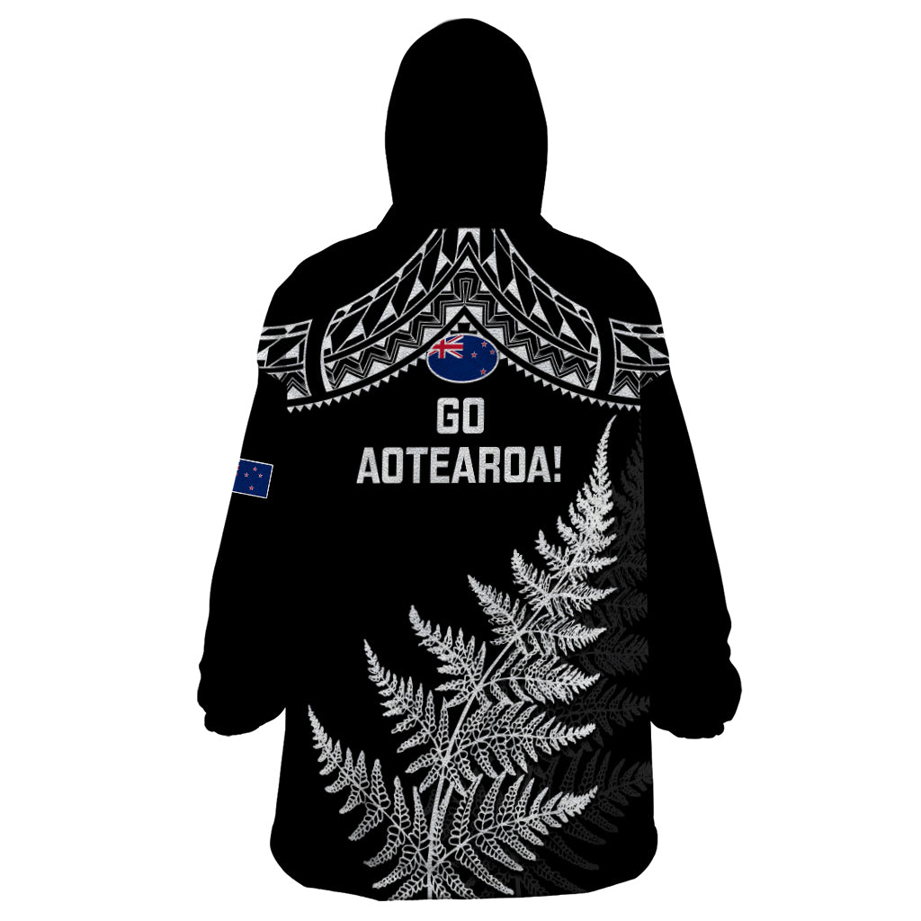 New Zealand Silver Fern Rugby Wearable Blanket Hoodie Go All Black 2023 World Cup - Vibe Hoodie Shop