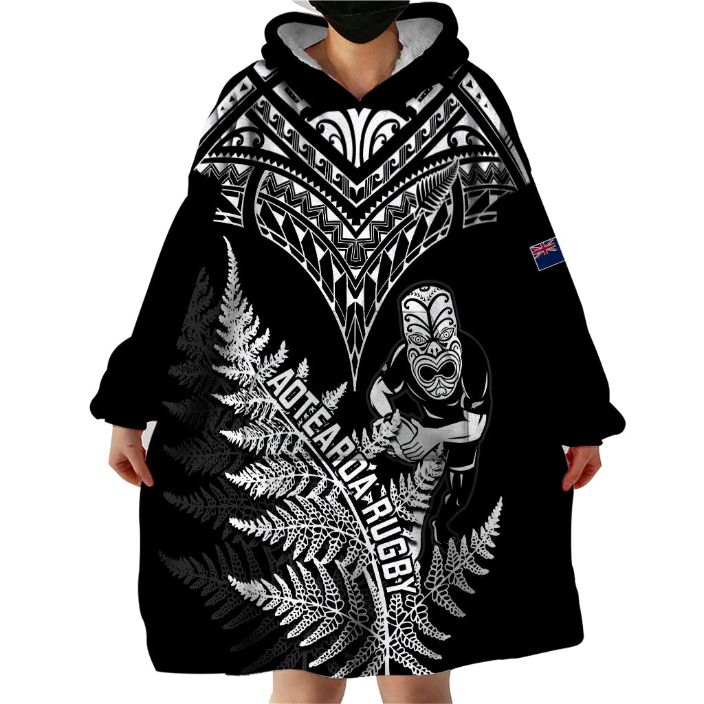 New Zealand Silver Fern Rugby Wearable Blanket Hoodie Go All Black 2023 World Cup - Vibe Hoodie Shop