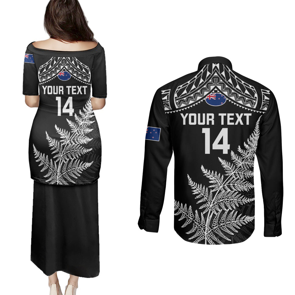 personalised-new-zealand-silver-fern-rugby-couples-matching-puletasi-dress-and-long-sleeve-button-shirts-go-all-black-2023-world-cup