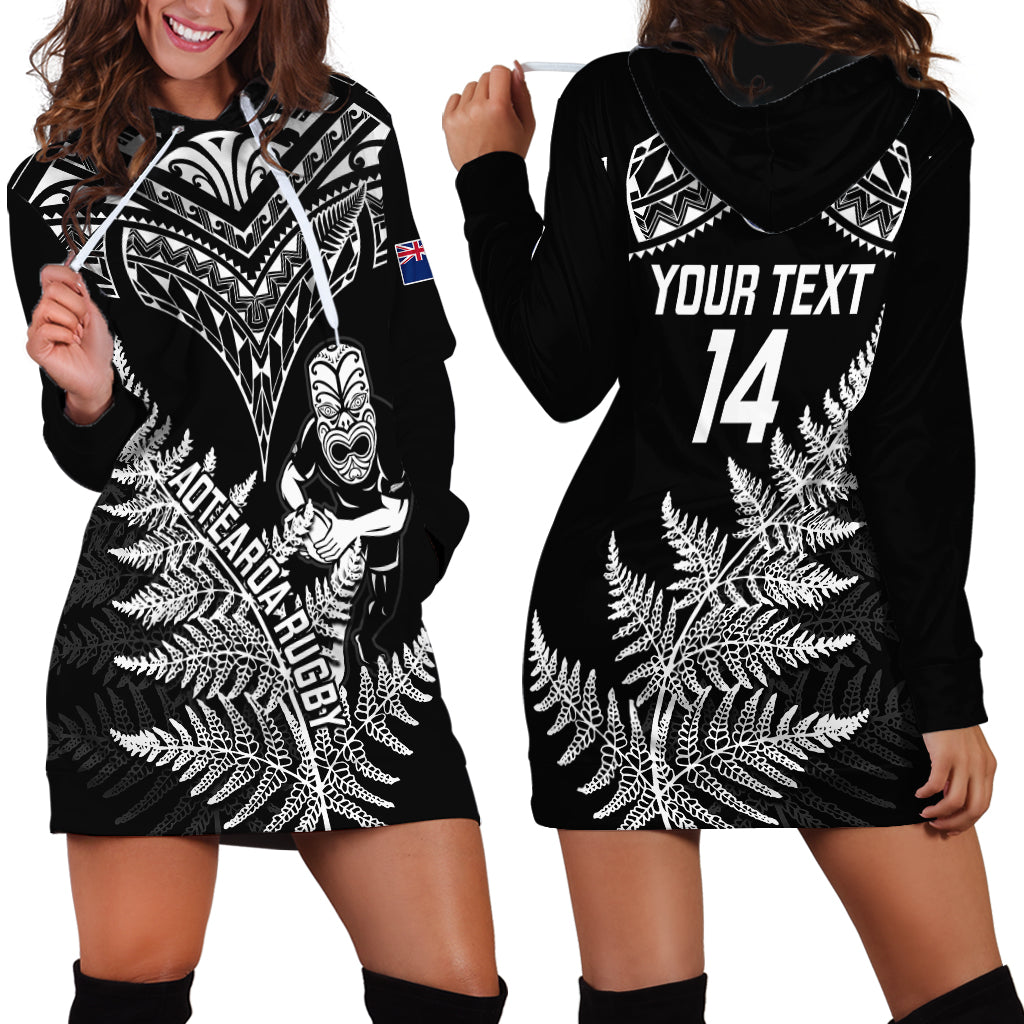 Personalised New Zealand Silver Fern Rugby Hoodie Dress Go All Black 2023 World Cup - Vibe Hoodie Shop