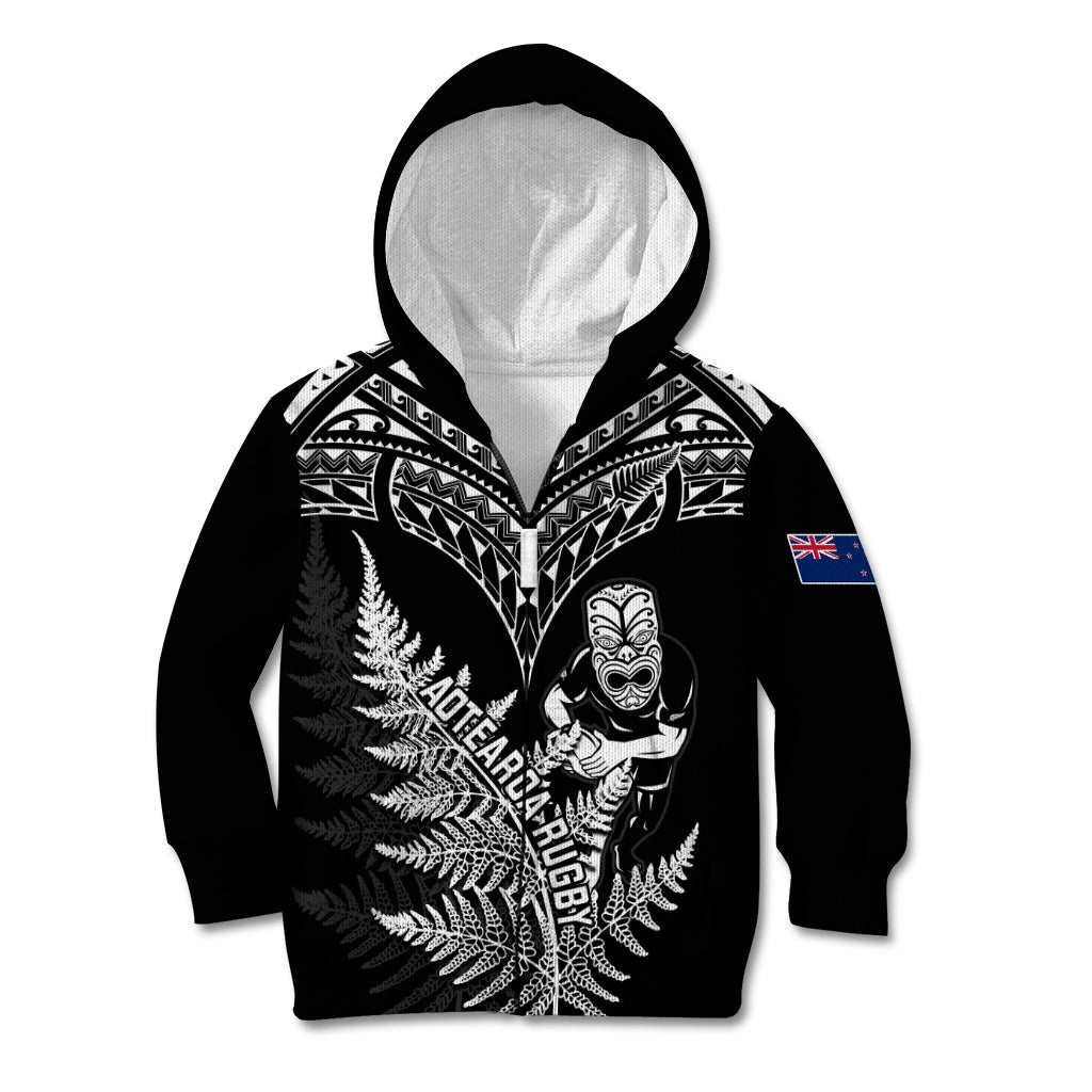 Personalised New Zealand Silver Fern Rugby Kid Hoodie Go All Black 2023 World Cup - Vibe Hoodie Shop