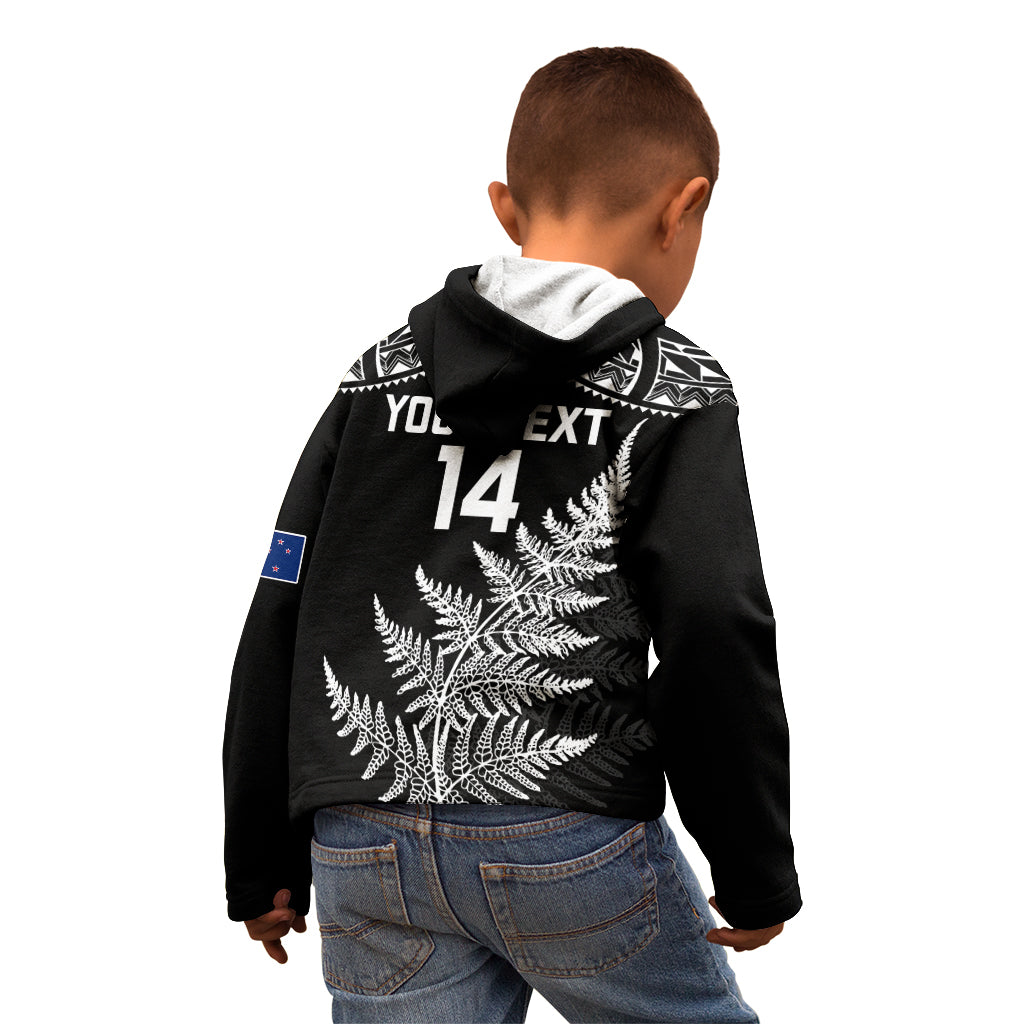 Personalised New Zealand Silver Fern Rugby Kid Hoodie Go All Black 2023 World Cup - Vibe Hoodie Shop