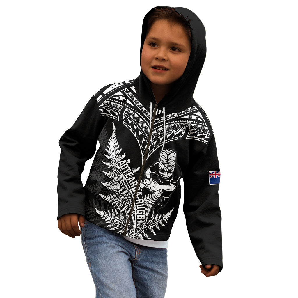 Personalised New Zealand Silver Fern Rugby Kid Hoodie Go All Black 2023 World Cup - Vibe Hoodie Shop