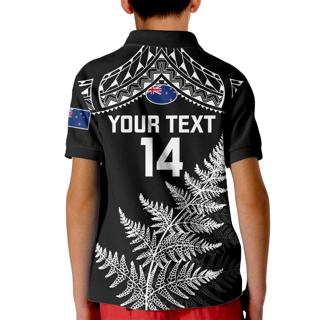Personalised New Zealand Silver Fern Rugby Kid Polo Shirt Go All Black 2023 World Cup - Vibe Hoodie Shop