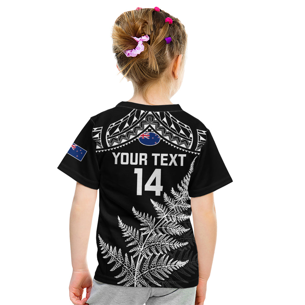 Personalised New Zealand Silver Fern Rugby Kid T Shirt Go All Black 2023 World Cup - Vibe Hoodie Shop
