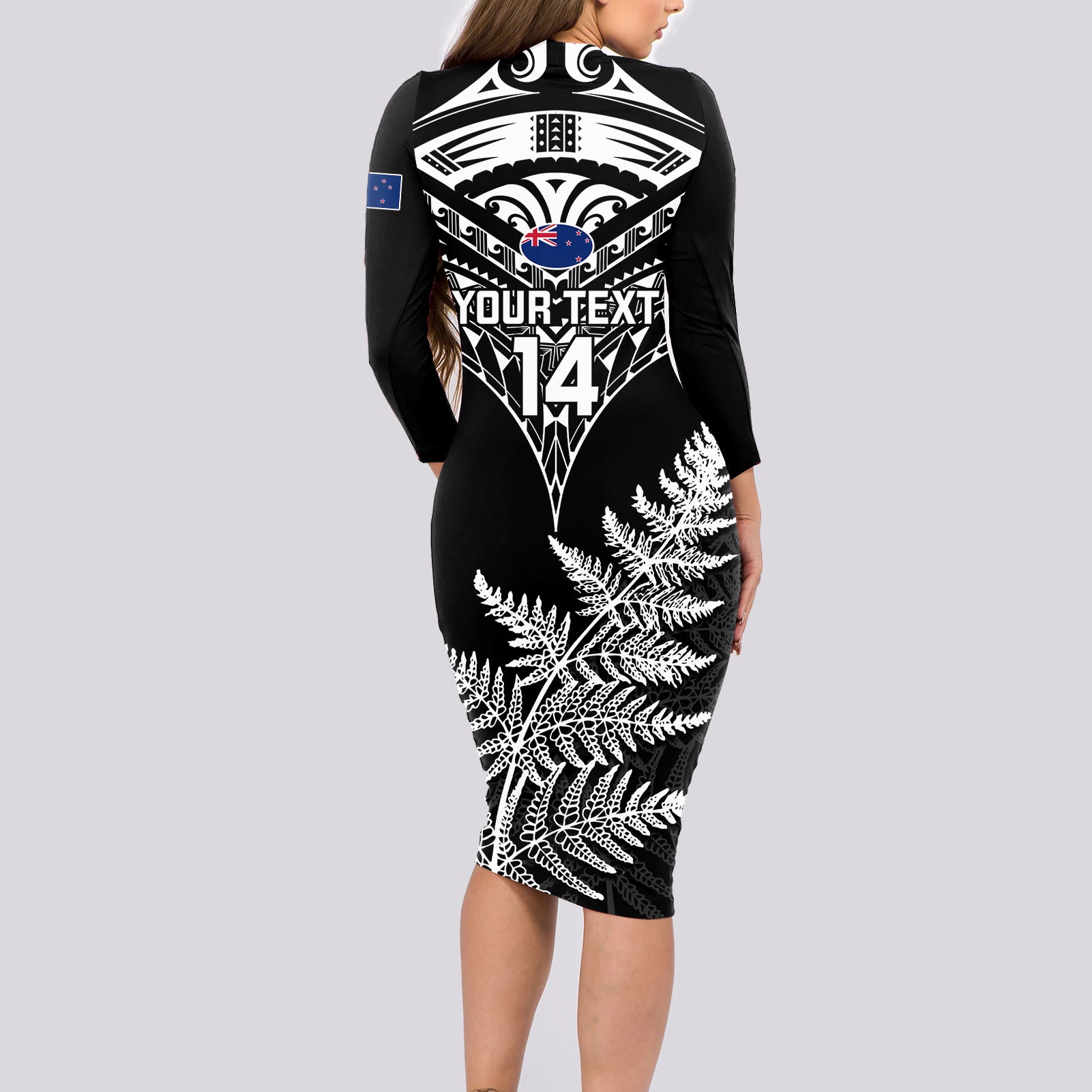 personalised-new-zealand-silver-fern-rugby-long-sleeve-bodycon-dress-go-all-black-2023-world-cup