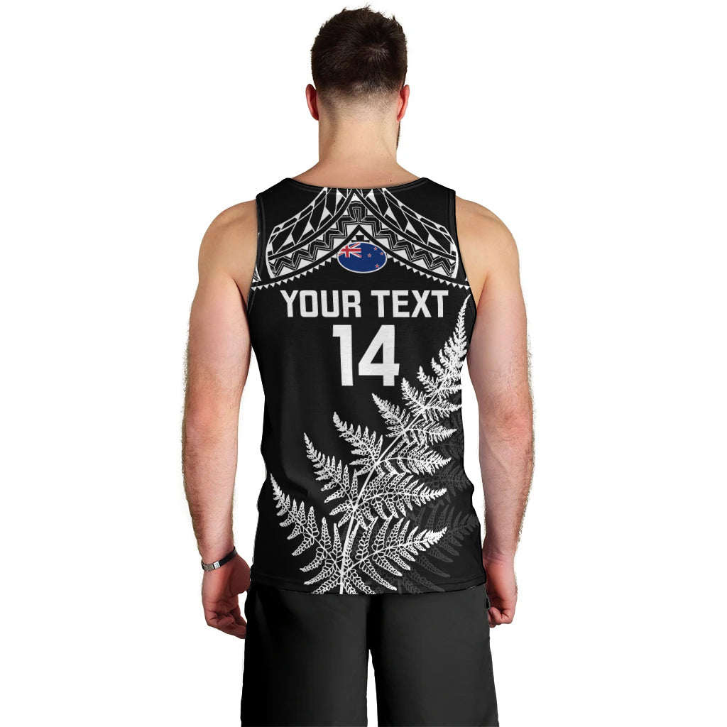 Personalised New Zealand Silver Fern Rugby Men Tank Top Go All Black 2023 World Cup - Vibe Hoodie Shop