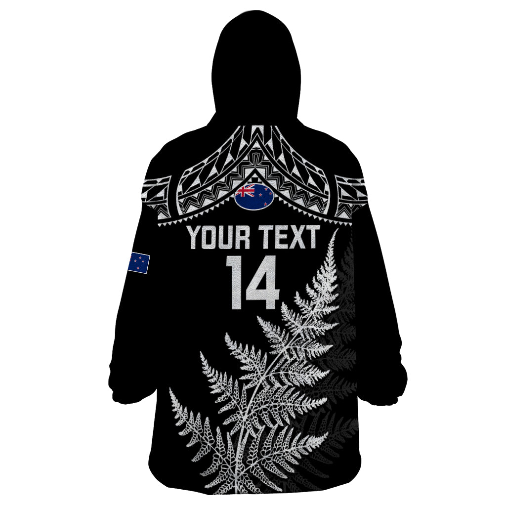 Personalised New Zealand Silver Fern Rugby Wearable Blanket Hoodie Go All Black 2023 World Cup - Vibe Hoodie Shop