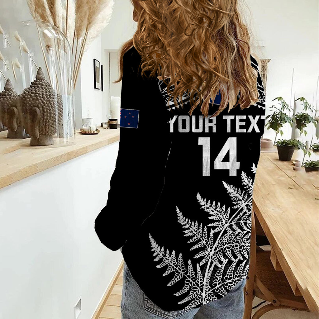 Personalised New Zealand Silver Fern Rugby Women Casual Shirt Go All Black 2023 World Cup - Vibe Hoodie Shop