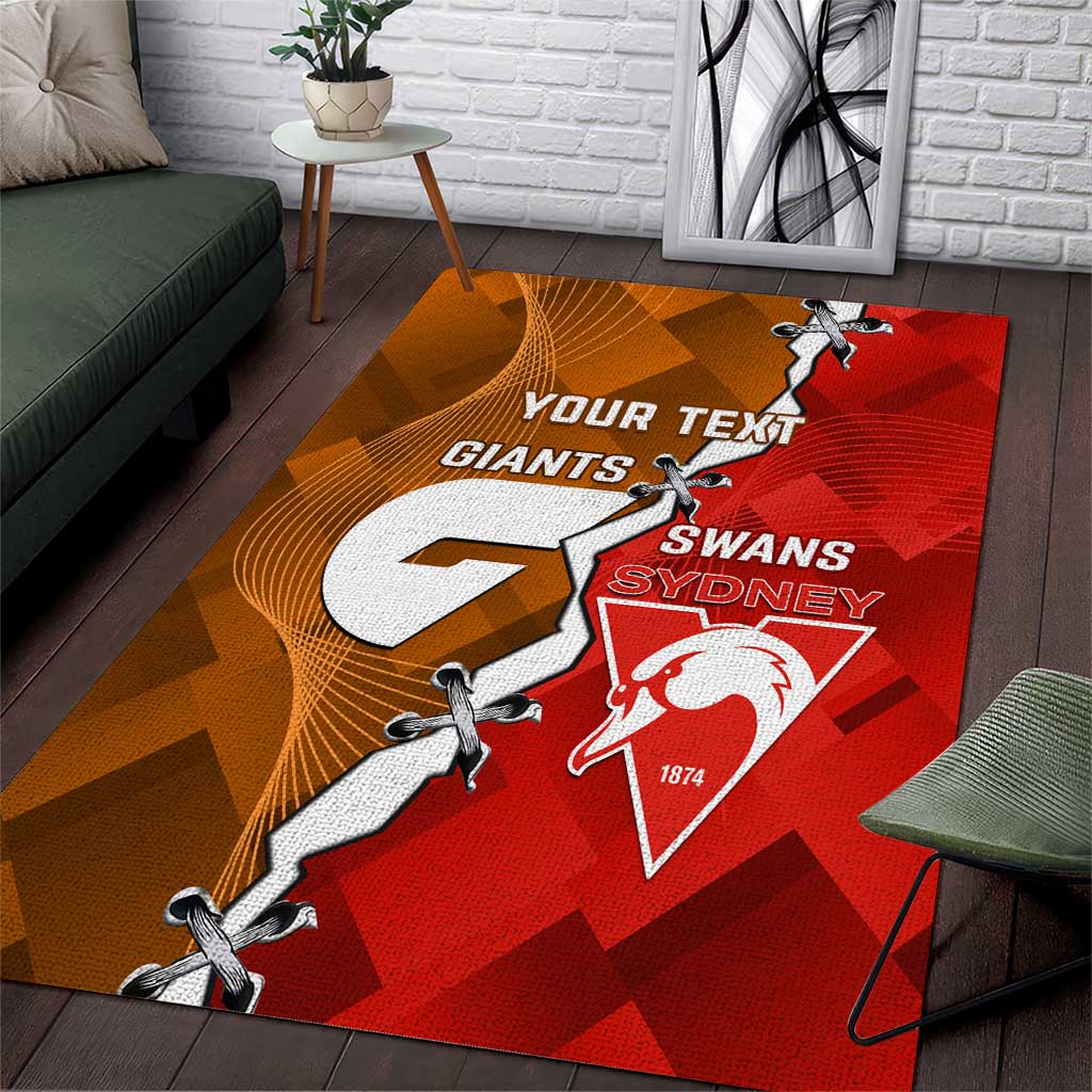 Personalised Giants And Swans Football Area Rug Dynamic Style - Vibe Hoodie Shop