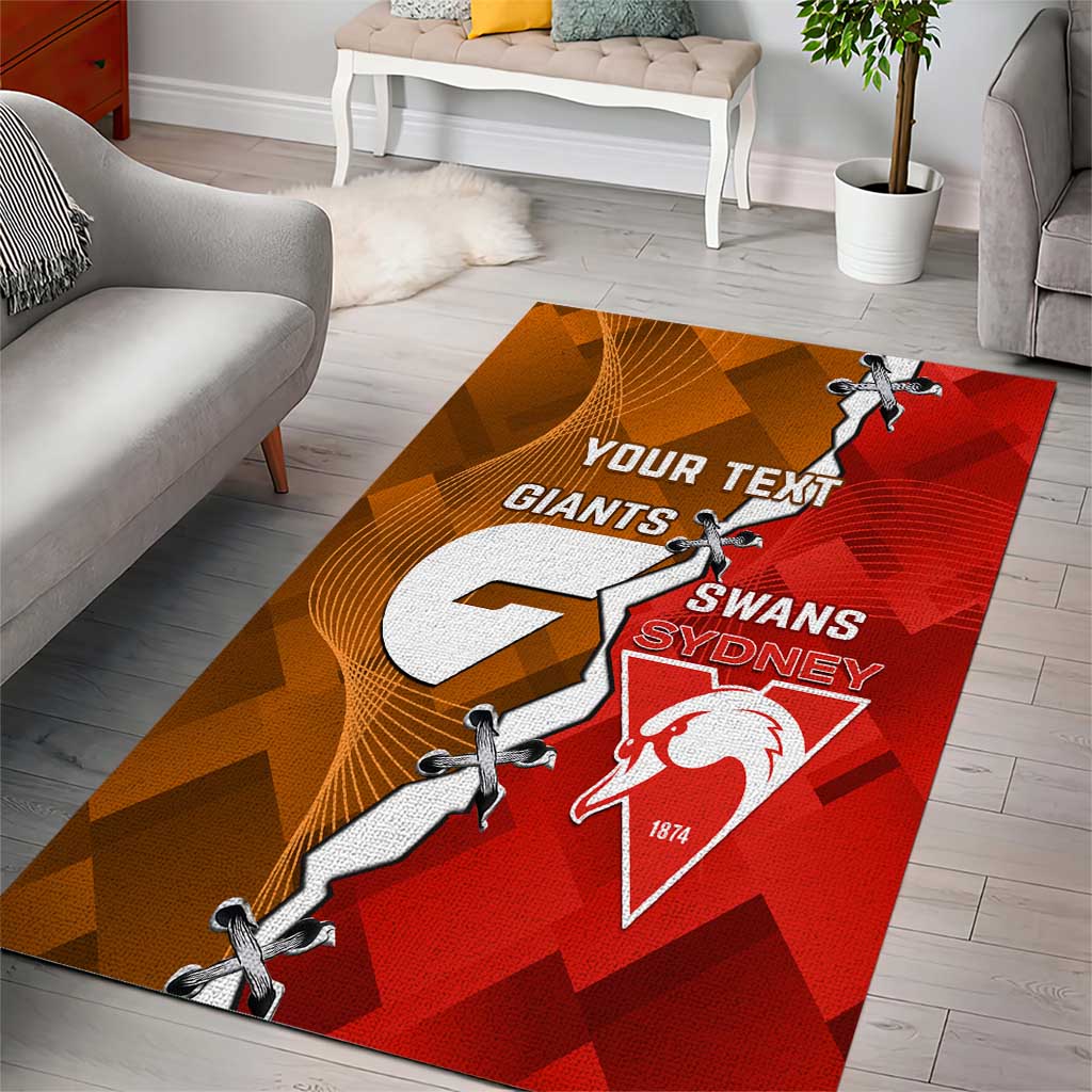 Personalised Giants And Swans Football Area Rug Dynamic Style - Vibe Hoodie Shop