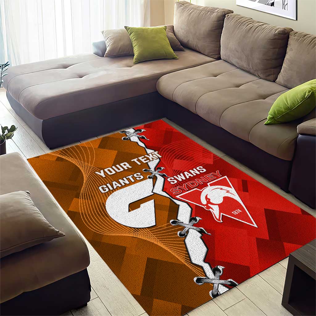 Personalised Giants And Swans Football Area Rug Dynamic Style - Vibe Hoodie Shop