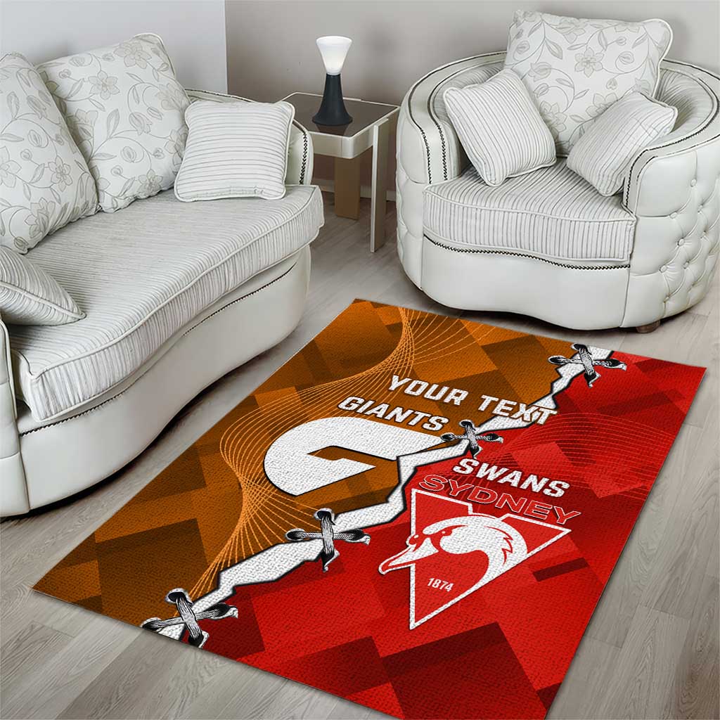 Personalised Giants And Swans Football Area Rug Dynamic Style - Vibe Hoodie Shop