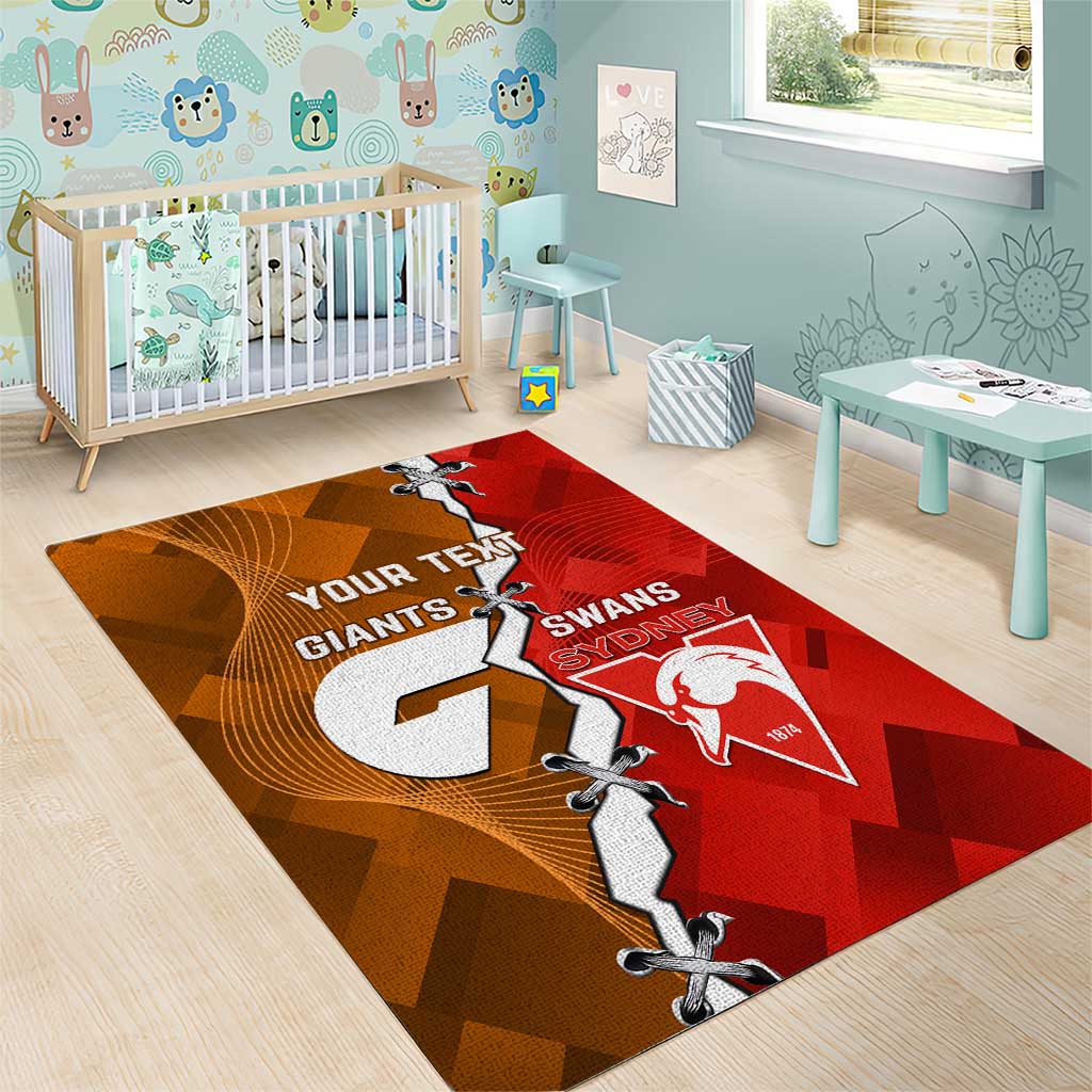 Personalised Giants And Swans Football Area Rug Dynamic Style - Vibe Hoodie Shop