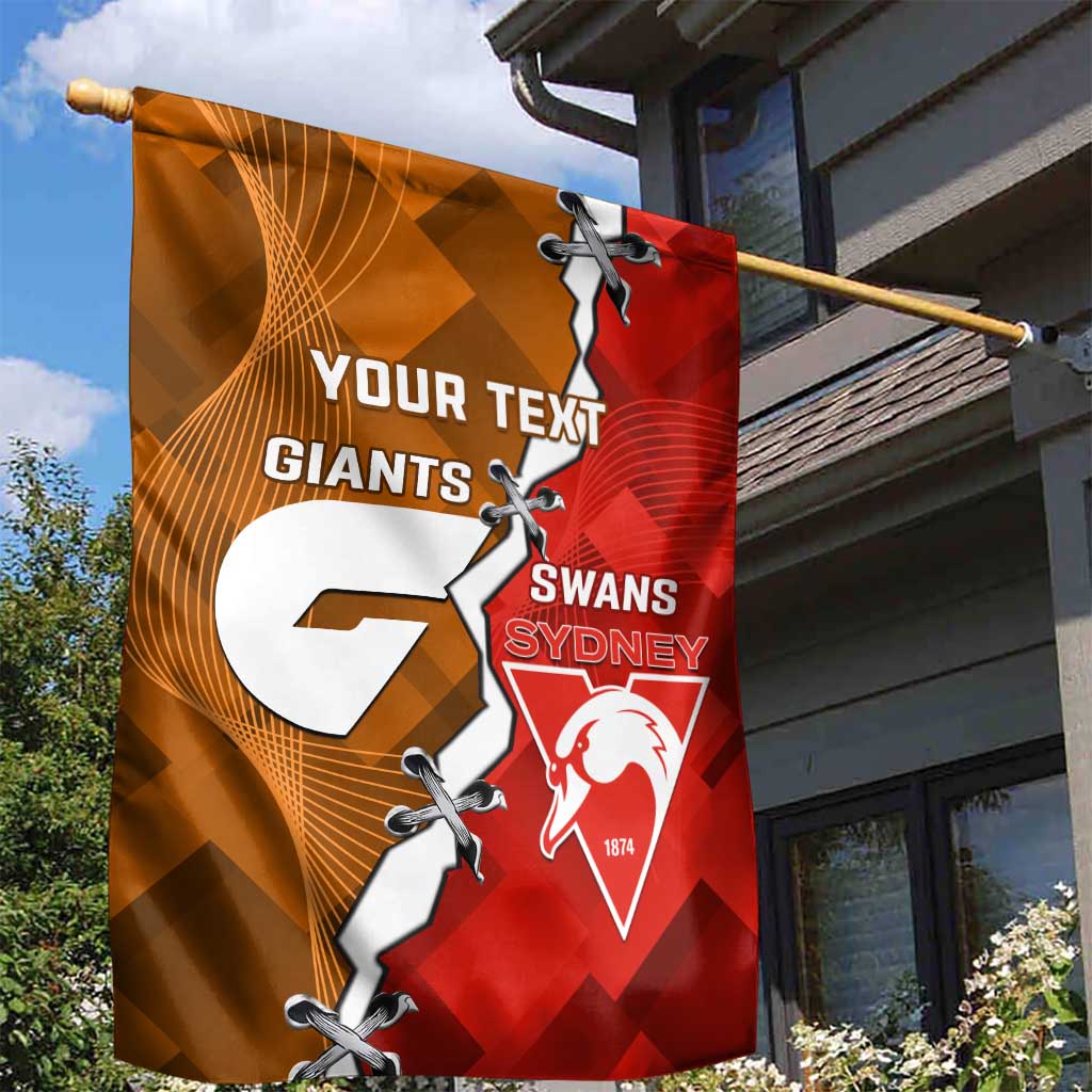 Personalised Giants And Swans Football Garden Flag Dynamic Style - Vibe Hoodie Shop