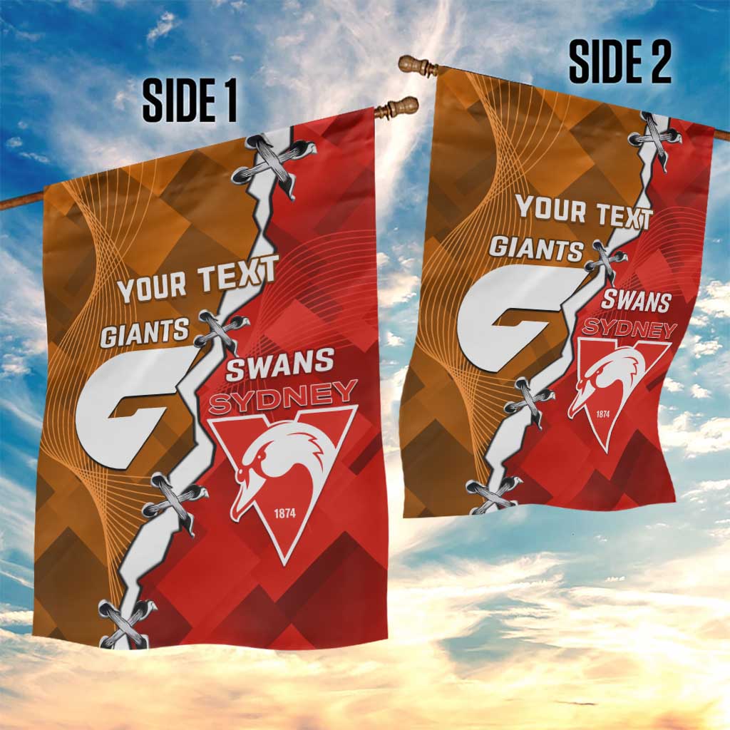 Personalised Giants And Swans Football Garden Flag Dynamic Style - Vibe Hoodie Shop