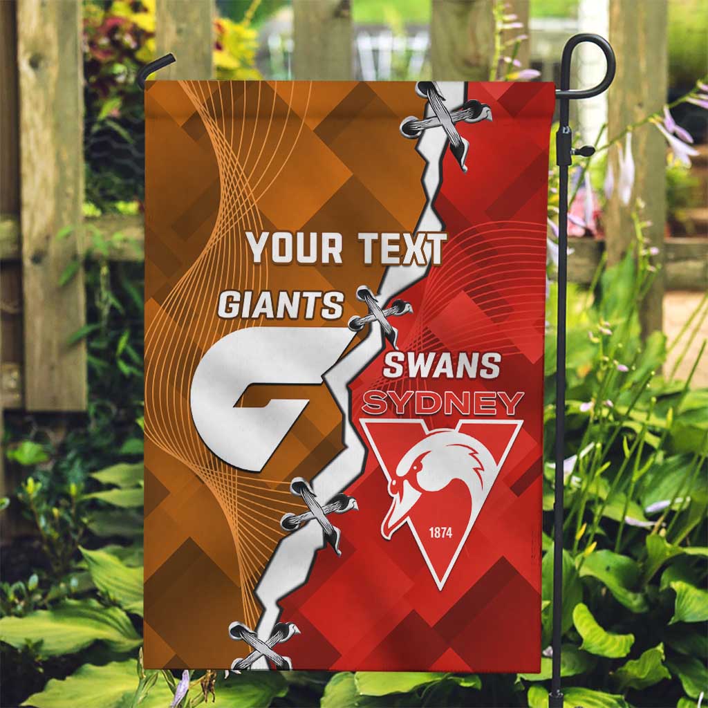 Personalised Giants And Swans Football Garden Flag Dynamic Style - Vibe Hoodie Shop