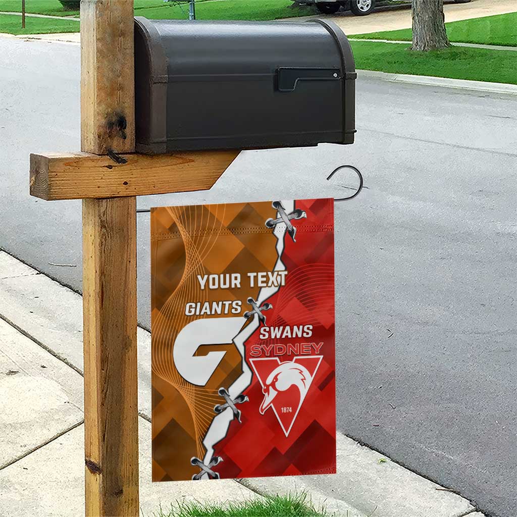 Personalised Giants And Swans Football Garden Flag Dynamic Style - Vibe Hoodie Shop