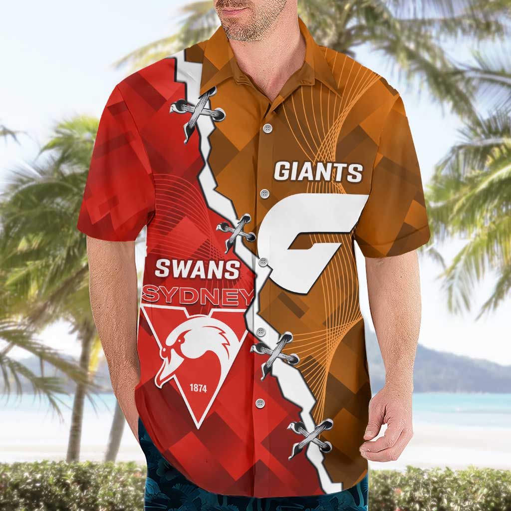 Personalised Giants And Swans Football Hawaiian Shirt Dynamic Style - Vibe Hoodie Shop