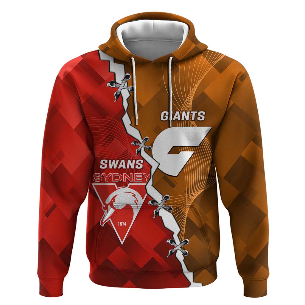 Personalised Giants And Swans Football Hoodie Dynamic Style - Vibe Hoodie Shop
