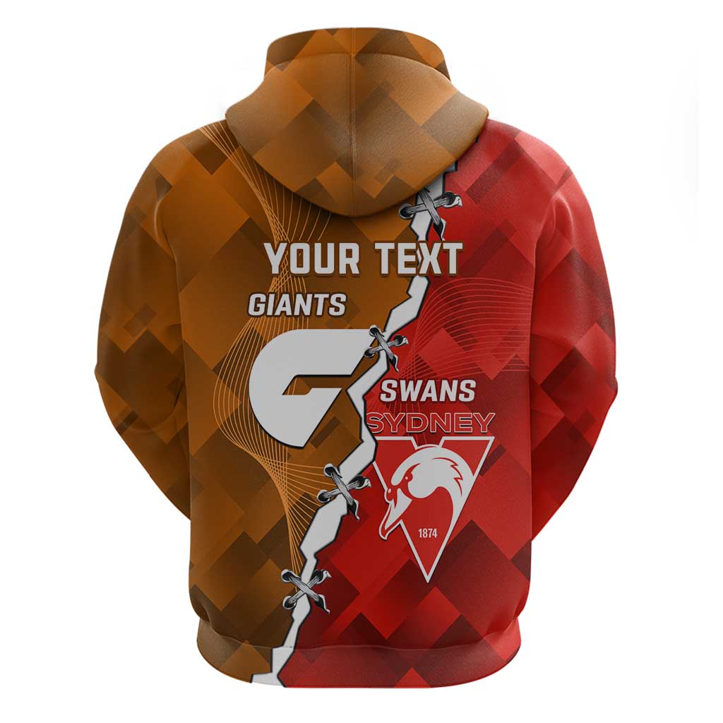 Personalised Giants And Swans Football Hoodie Dynamic Style - Vibe Hoodie Shop
