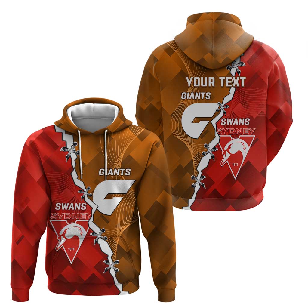 Personalised Giants And Swans Football Hoodie Dynamic Style - Vibe Hoodie Shop