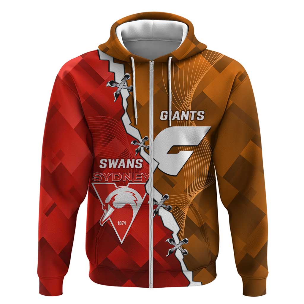 Personalised Giants And Swans Football Hoodie Dynamic Style - Vibe Hoodie Shop