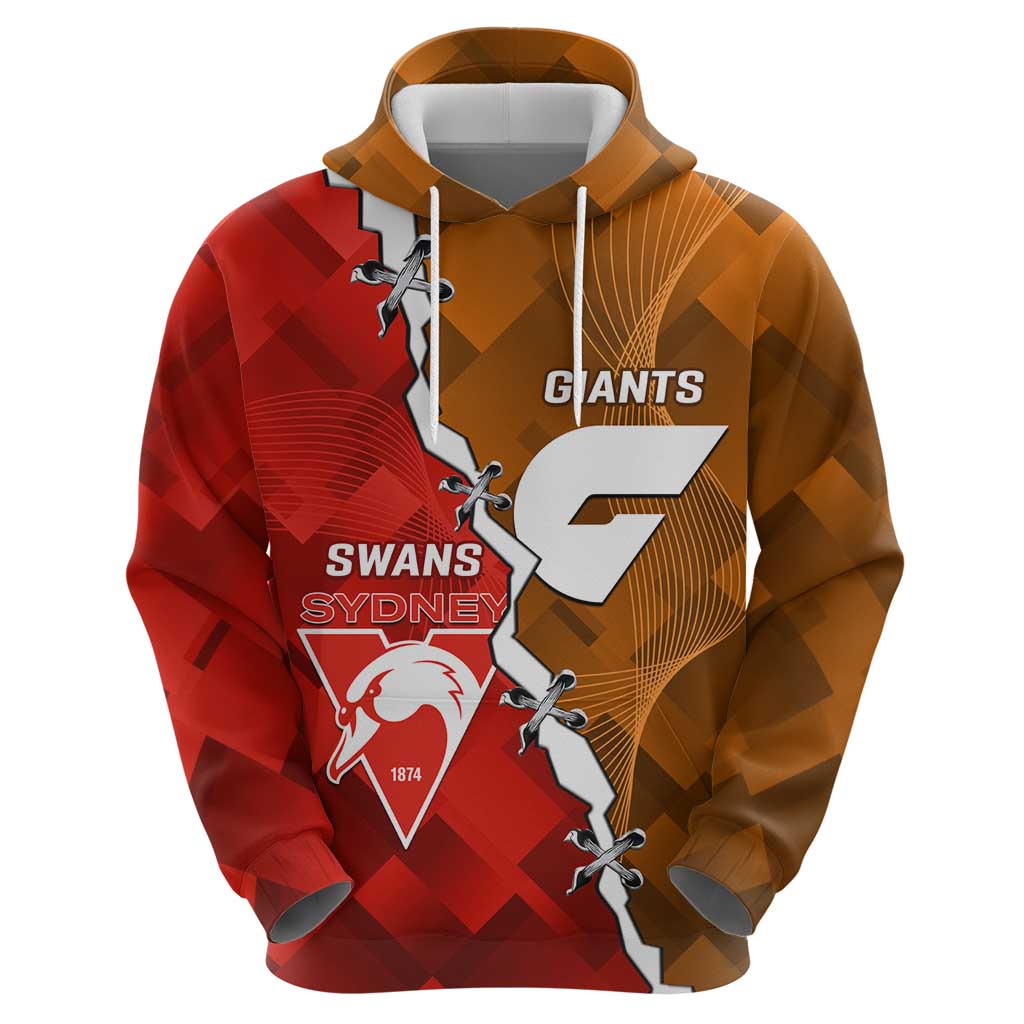 Personalised Giants And Swans Football Hoodie Dynamic Style - Vibe Hoodie Shop