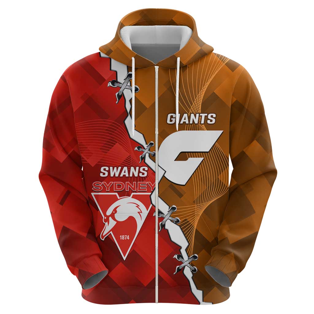 Personalised Giants And Swans Football Hoodie Dynamic Style - Vibe Hoodie Shop