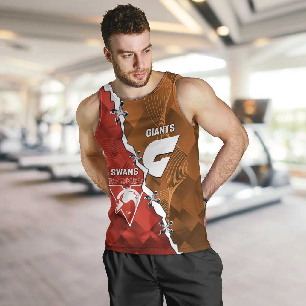 Personalised Giants And Swans Football Men Tank Top Dynamic Style - Vibe Hoodie Shop